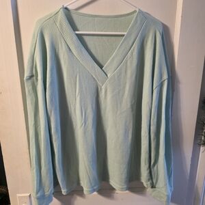 SHEIN Light Green Textured Knit Top